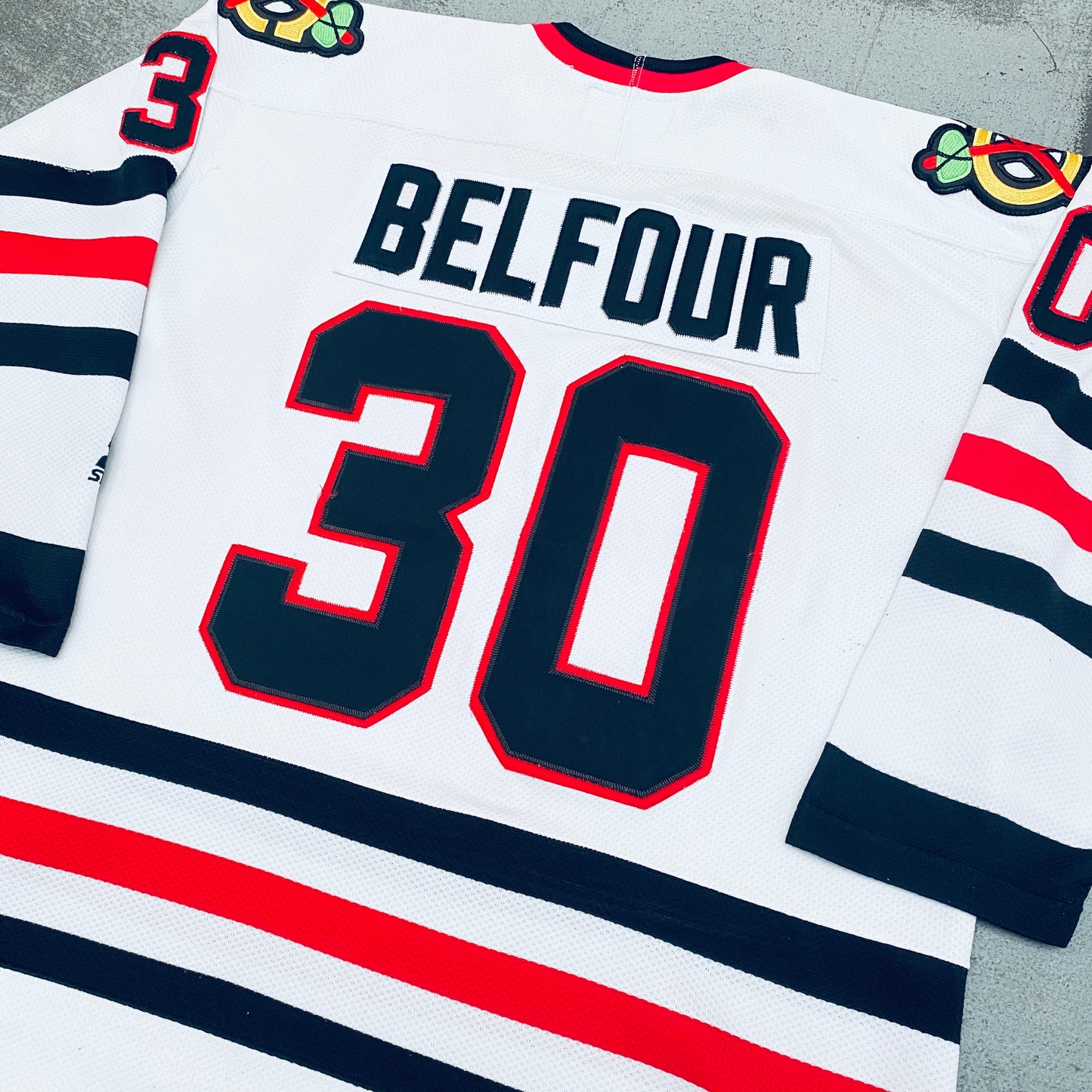 Chicago Blackhawks: Ed Belfour 1996 Starter Stitched Jersey (L)