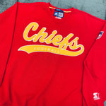 Kansas City Chiefs: 1990's Stitched Script Spellout Starter Sweat (L/XL)