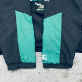 Philadelphia Eagles: 1990's Blackout 1/4 Zip Proline Starter Breakaway Jacket (XL)