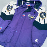Baltimore Ravens: 1996 Old Logo Fullzip Proline Starter Jacket (L)