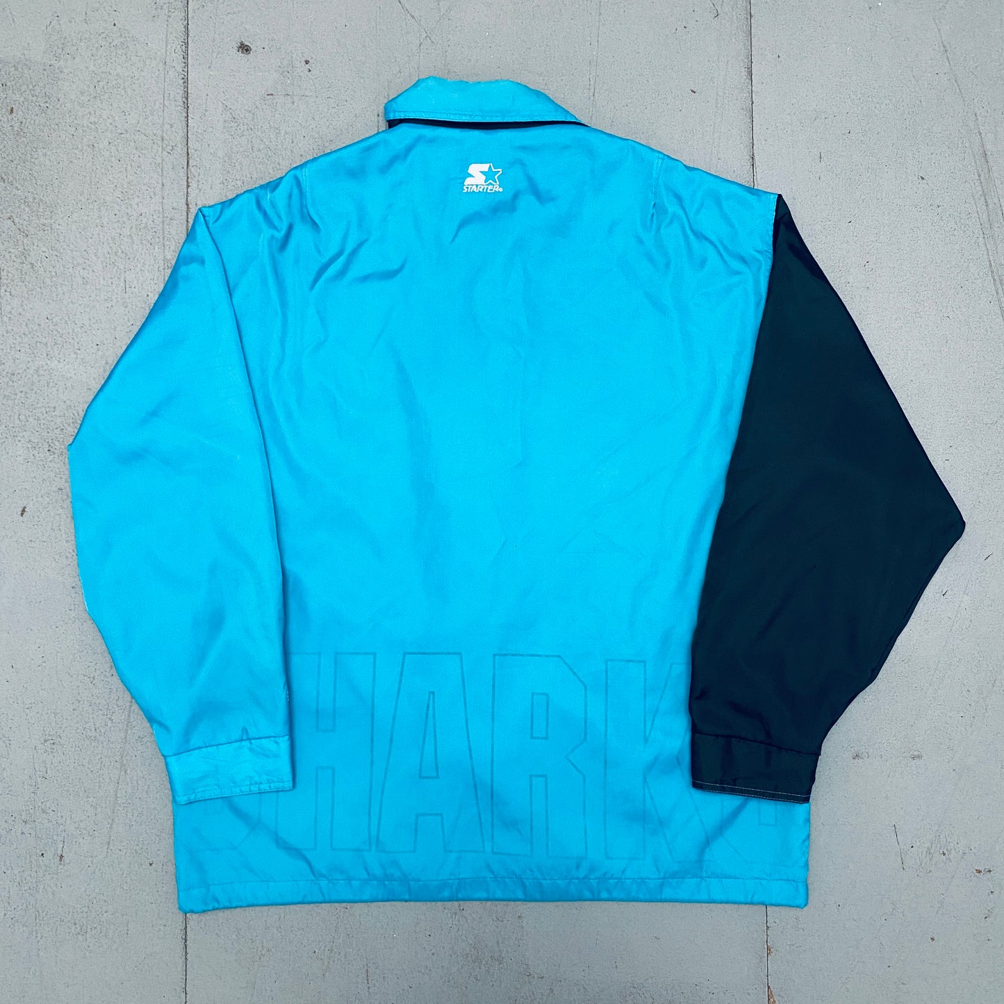 San Jose Sharks: 1993 Satin Fullzip Lightweight Starter Jacket (L/XL)