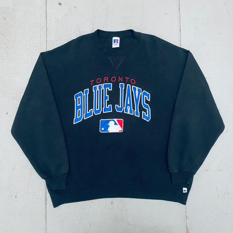 Toronto Blue Jays: 1990's Russell Athletic Stitched Spellout Sweat (XL)