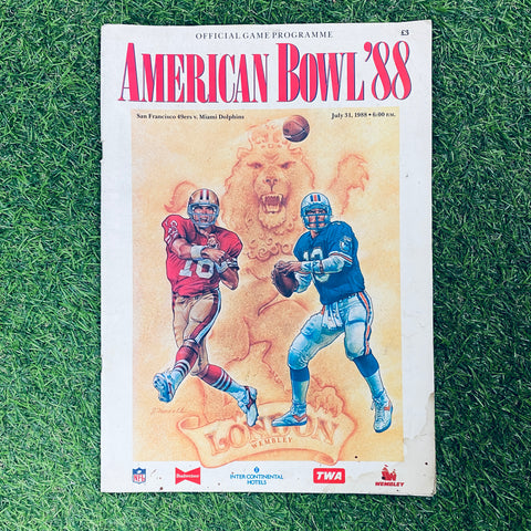 American Bowl '88. Official Game Programme, San Francisco 49ers vs Miami Dolphins, July 31, 1988