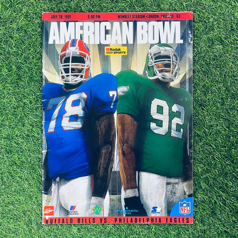 American Bowl '91. Game Programme, Buffalo Bills vs Philadelphia Eagles, July 28, 1991