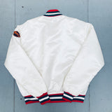 New Jersey Devils: 1980's White Satin Starter Bomber Jacket (XL)