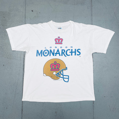 WLAF: London Monarchs 1995 Graphic Spellout Tee (XL)