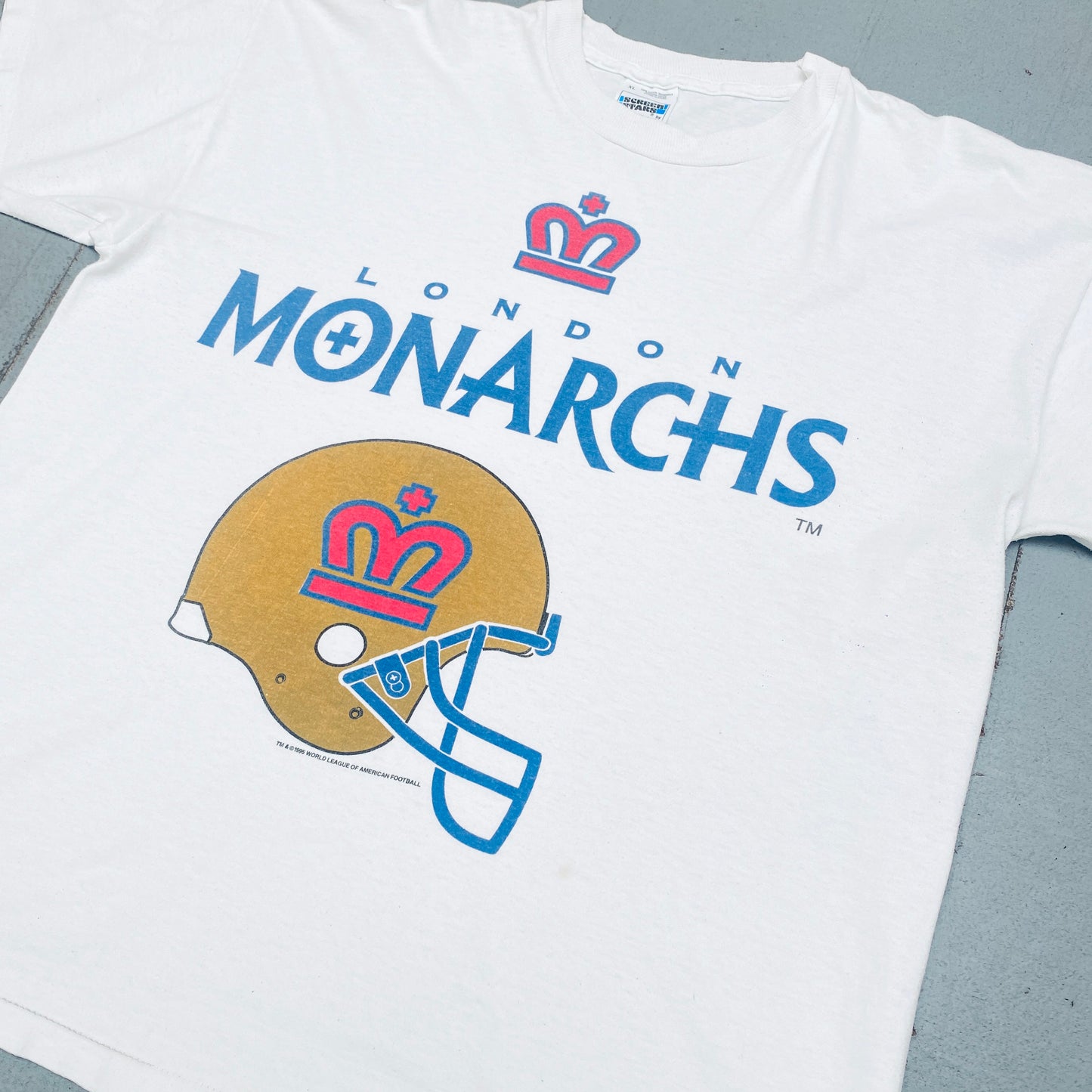 WLAF: London Monarchs 1995 Graphic Spellout Tee (XL)