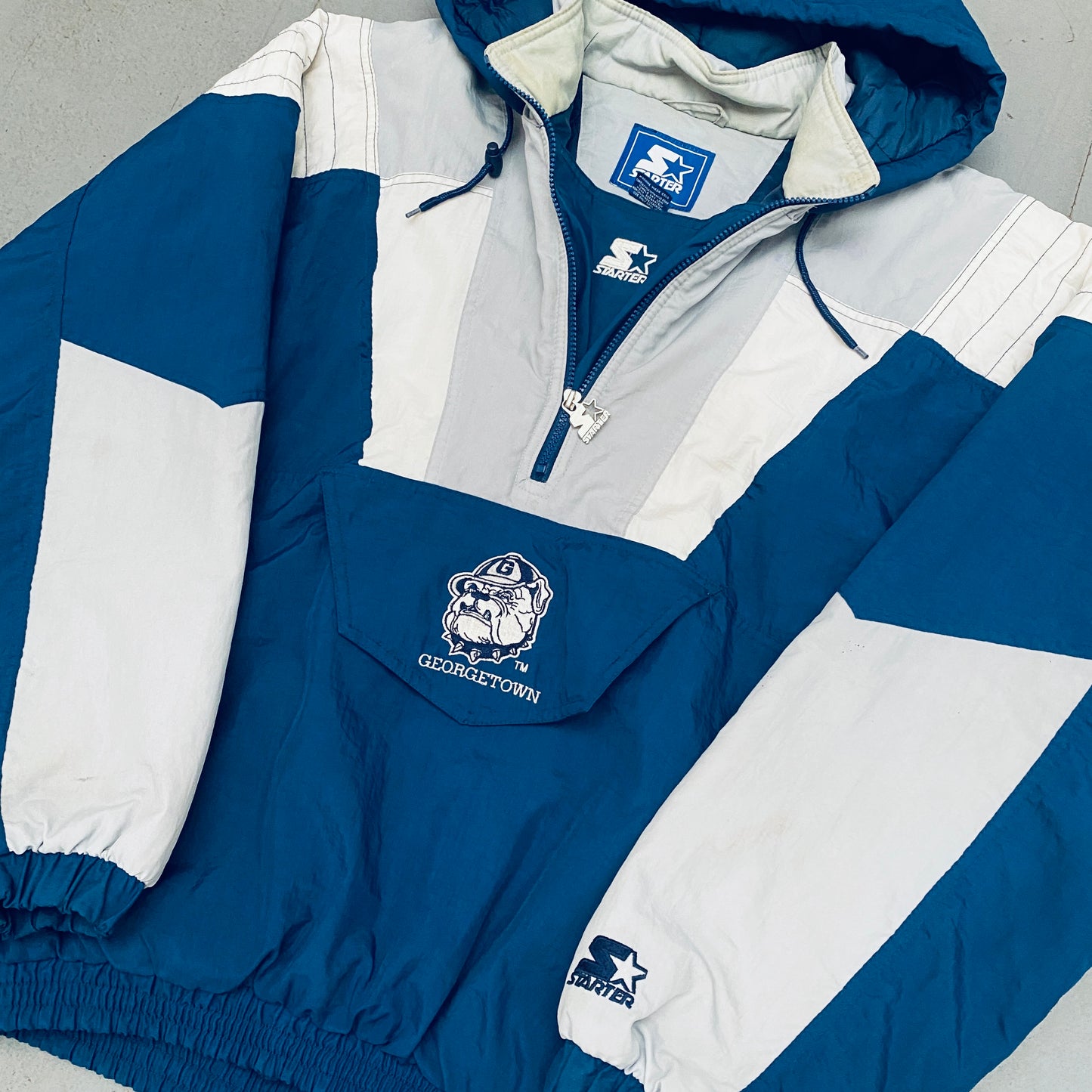 Georgetown Hoyas: 1990's 1/4 Zip Breakaway Starter Jacket (XL)