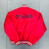 New England Patriots: 1980's Chalk Line Satin Reverse Spellout Bomber Jacket (XL)