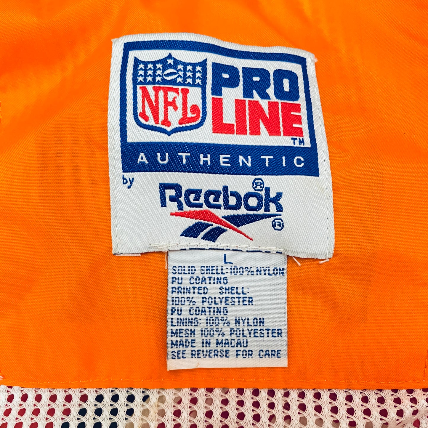 Tampa Bay Buccaneers: 1990's Reebok Creamsicle Proline Fullzip Windbreaker (L)