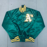 Oakland Athletics: 1980's Satin Starter Bomber Jacket (XL)
