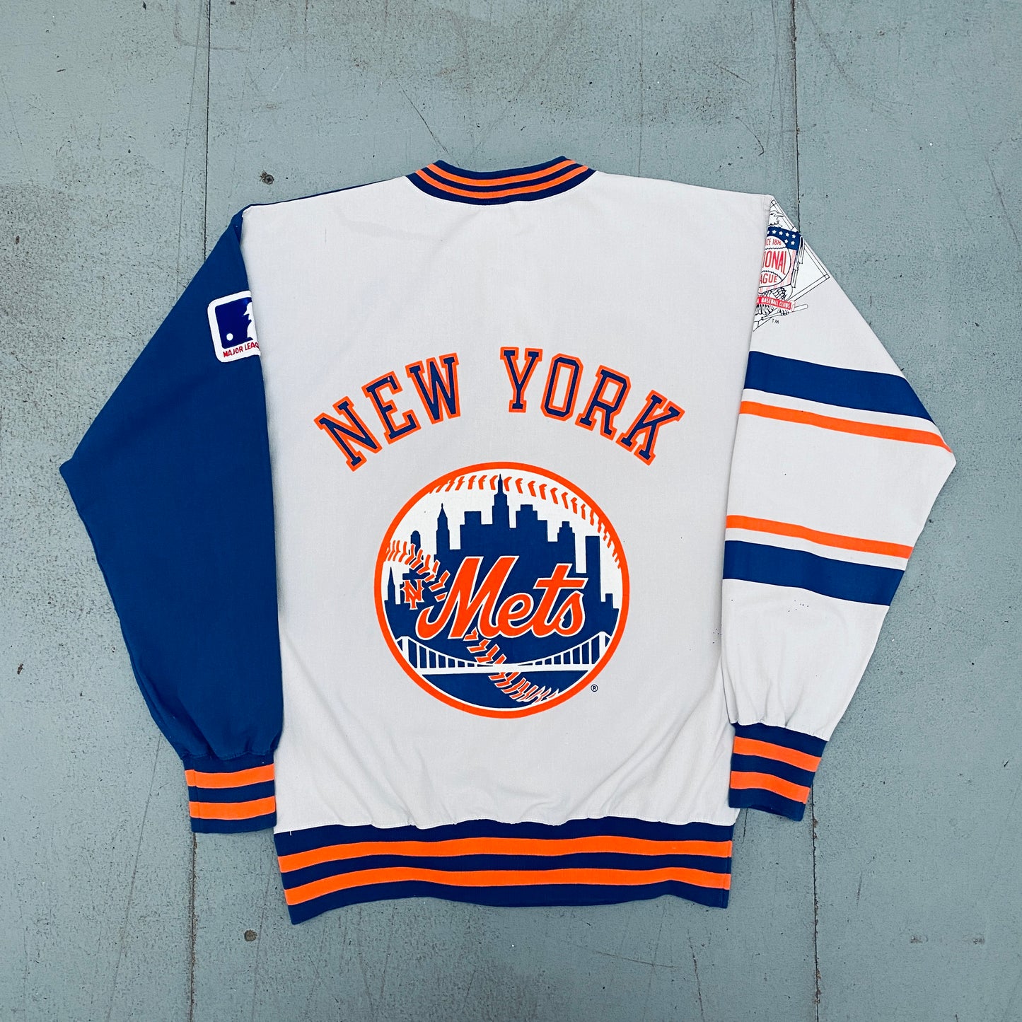 New York Mets: 1990's Champion All Over Spellout Canvas Sweat (M)