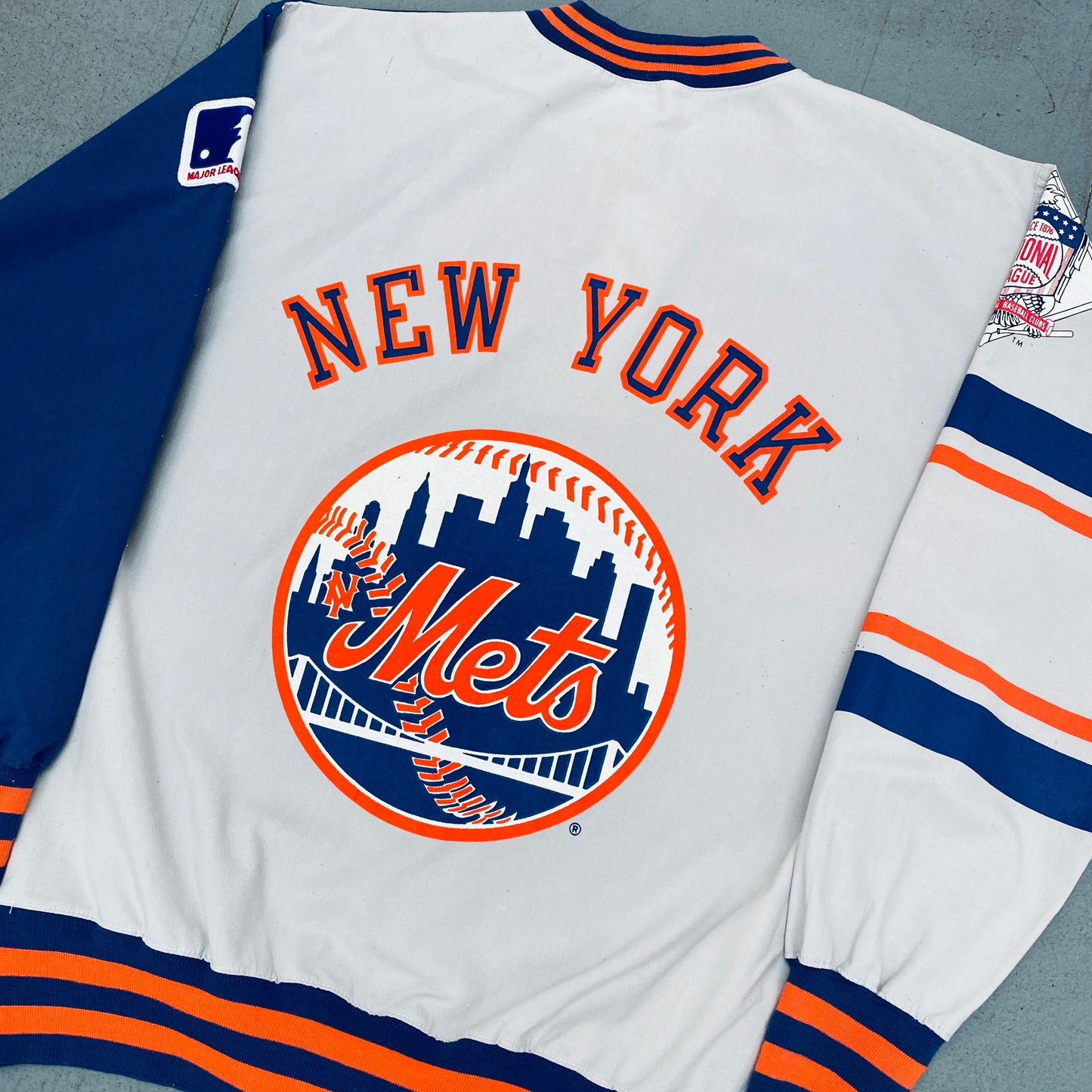 New York Mets: 1990's Champion All Over Spellout Canvas Sweat (M)