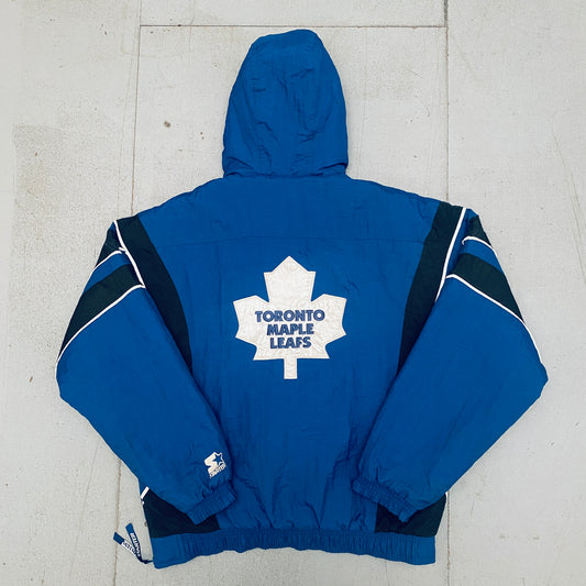 Toronto Maple Leafs: 1990's 1/4 Zip Starter Breakaway Jacket (S/M)