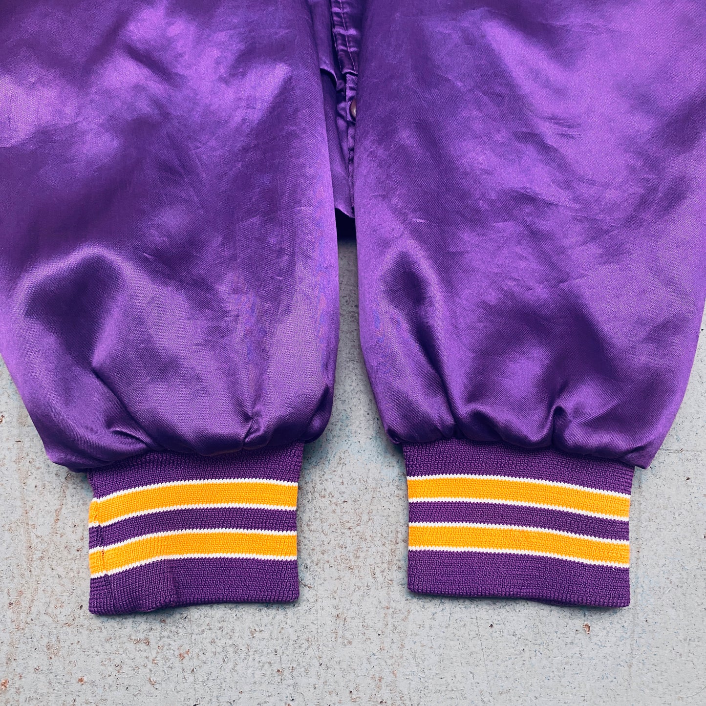 Minnesota Vikings: 1990's Chalk Line Satin Bomber Jacket (L)