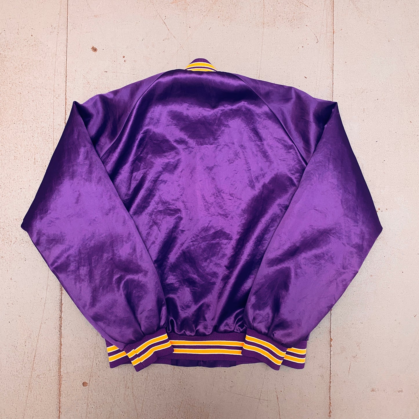 Minnesota Vikings: 1990's Chalk Line Satin Bomber Jacket (L)