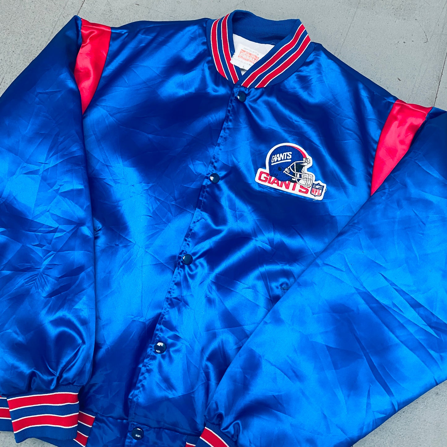 New York Giants: 1980's Satin Bomber Jacket (L/XL)