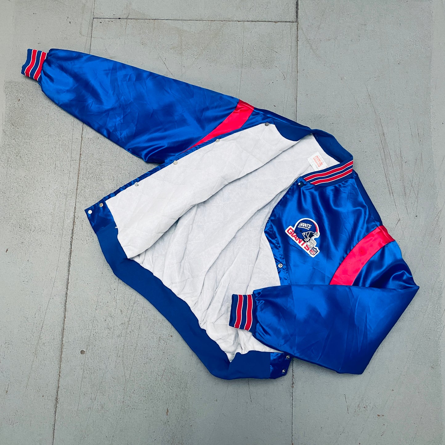 New York Giants: 1980's Satin Bomber Jacket (L/XL)