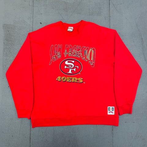 San Francisco 49ers: 1993 Nutmeg Mills Graphic Spellout Sweat (XL)