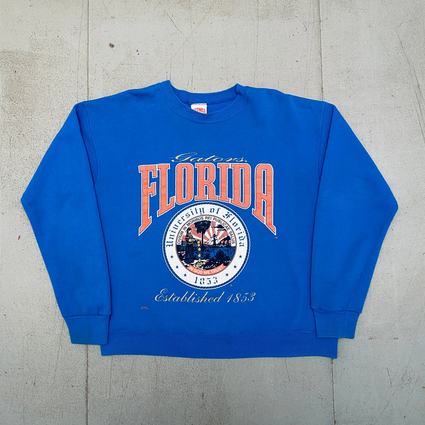 Florida Gators: 1990's Nutmeg Mills University Seal Graphic Sweat (L)