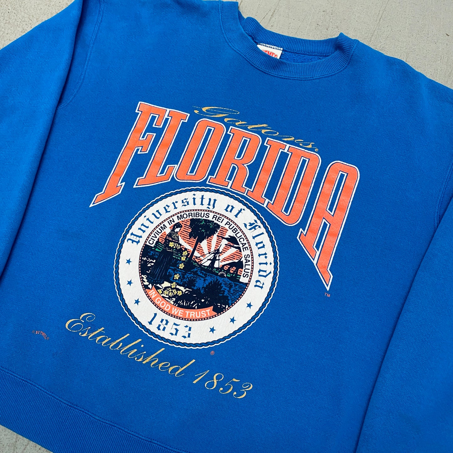 Florida Gators: 1990's Nutmeg Mills University Seal Graphic Sweat (L)