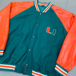 Miami Hurricanes: 2000's Reverse Spellout Varsity Jacket (XXL)
