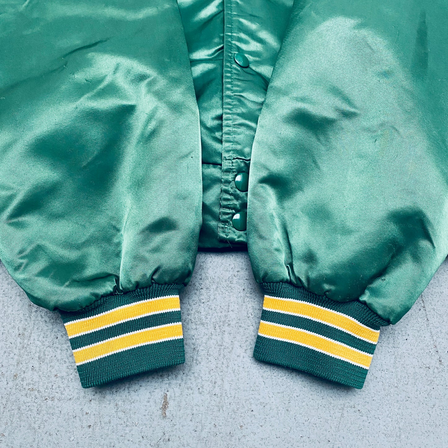 Green Bay Packers: 1990's Chalk Line Satin Bomber Jacket (L)