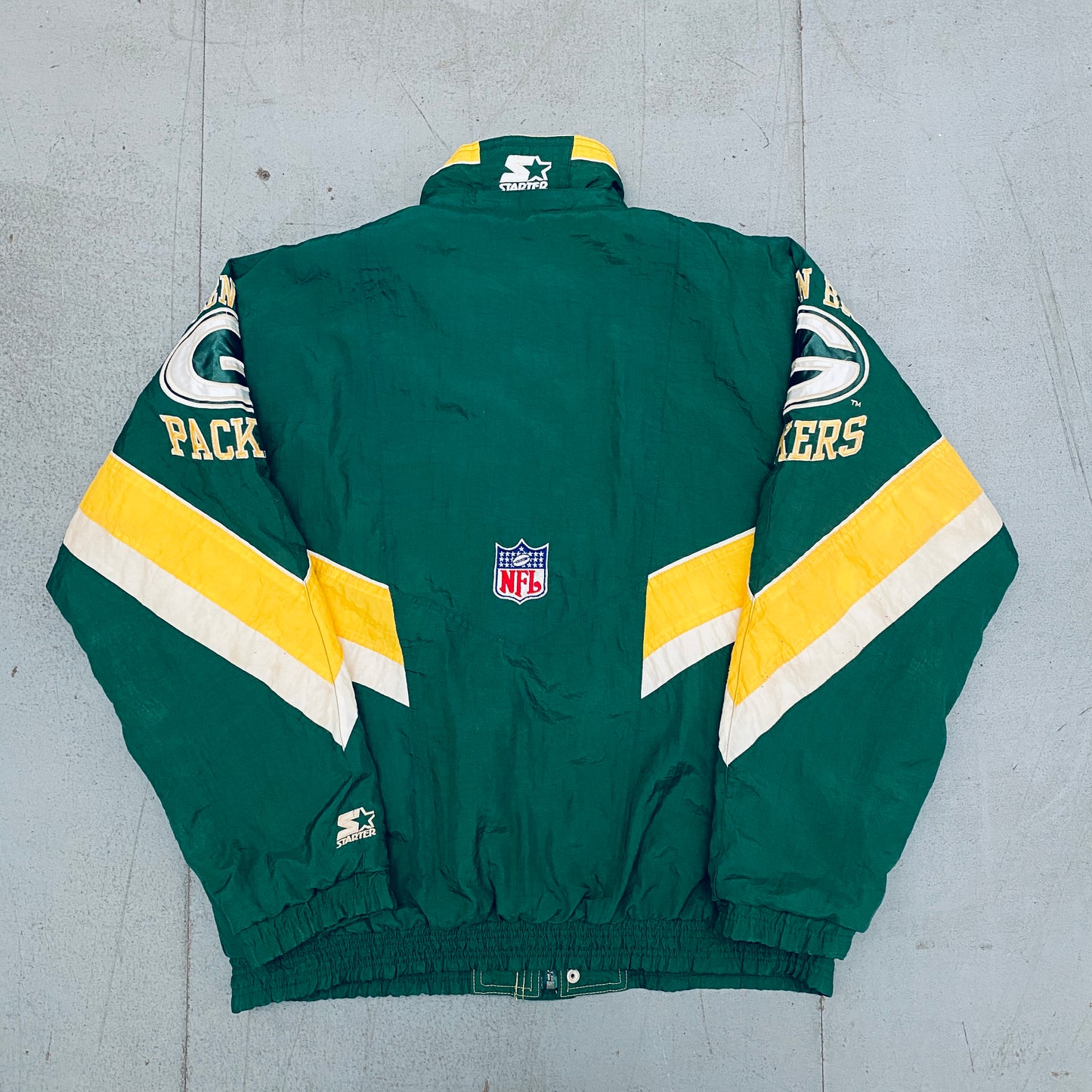 Green Bay Packers: 1990's Fullzip Proline Starter Chevron Jacket (L)