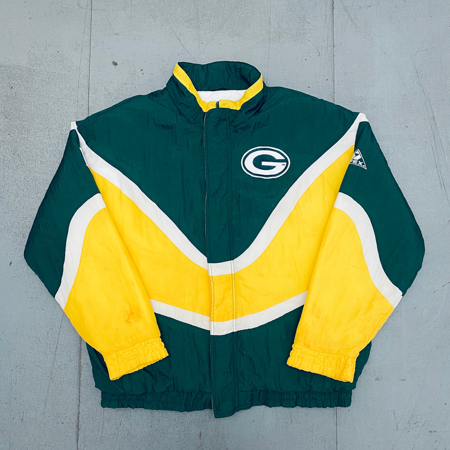 Green Bay Packers: 1990's Apex One "Ice Cream Man" Wave Fullzip Proline Jacket (L)