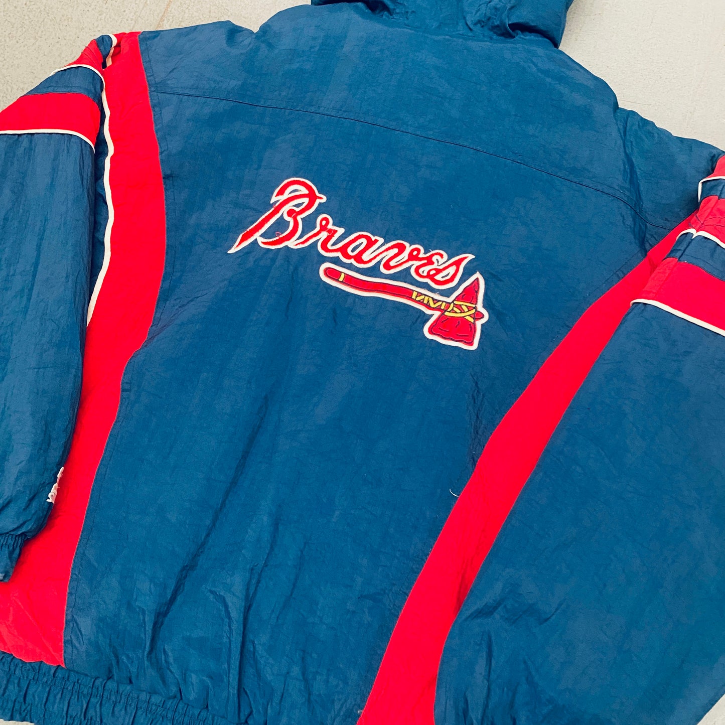 Atlanta Braves: 1990's 1/4 Zip Starter Breakaway Jacket (S/M)