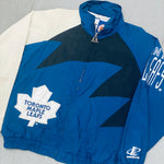 Toronto Maple Leafs: 1990's Logo Athletic Sharktooth Fullzip Windbreaker (M)