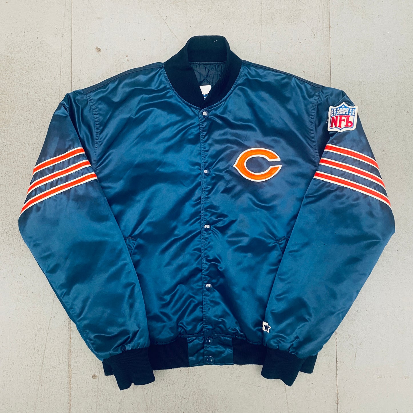 Chicago Bears: 1980's Satin "The Ditka" Proline Starter Bomber Jacket (XL)