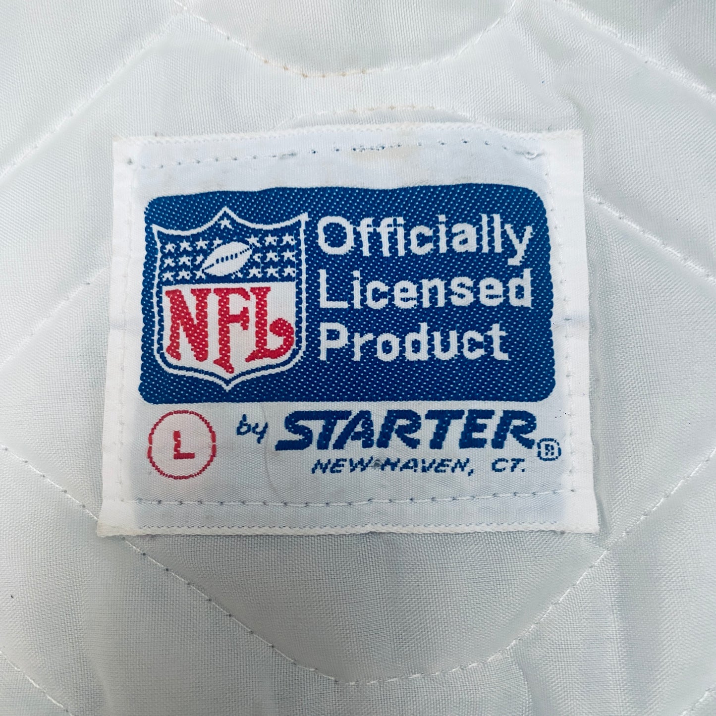 Dallas Cowboys: 1980's Satin Stitched Spellout Starter Bomber Jacket (L)