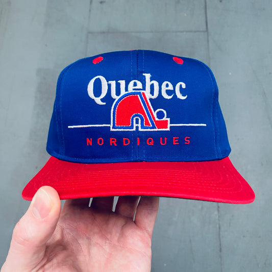 Quebec Nordiques: 1990's Embroidered Snapback - Deadstock BNWT