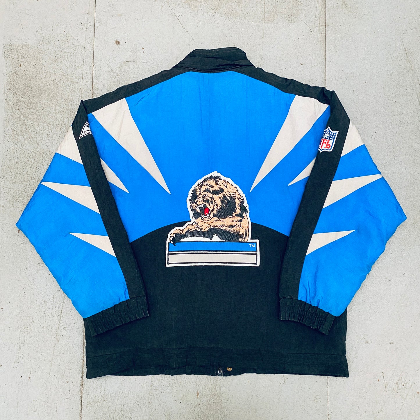 Detroit Lions: 1990's Apex One Sharktooth Fullzip Proline Jacket (L)