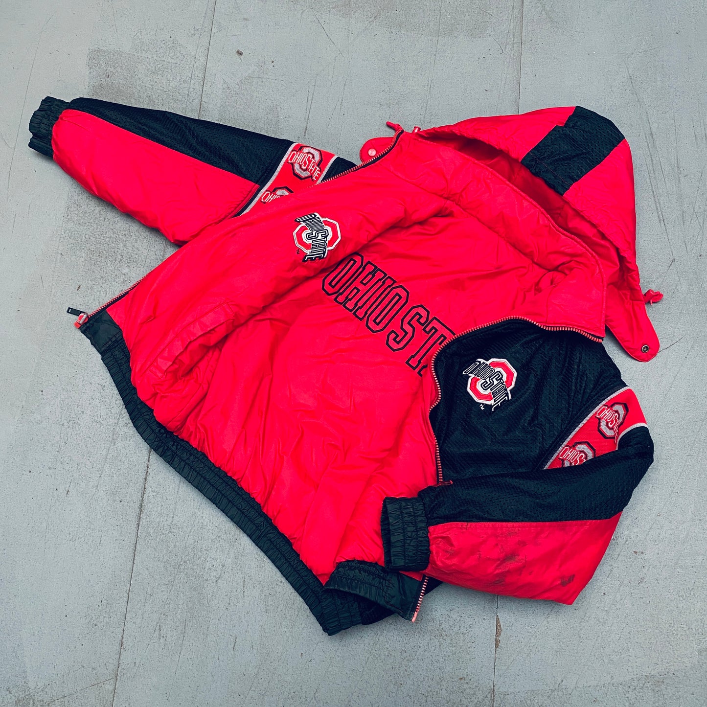 THE Ohio State Buckeyes: 1990's Pro Player Fullzip Reversible Jacket (L/XL)