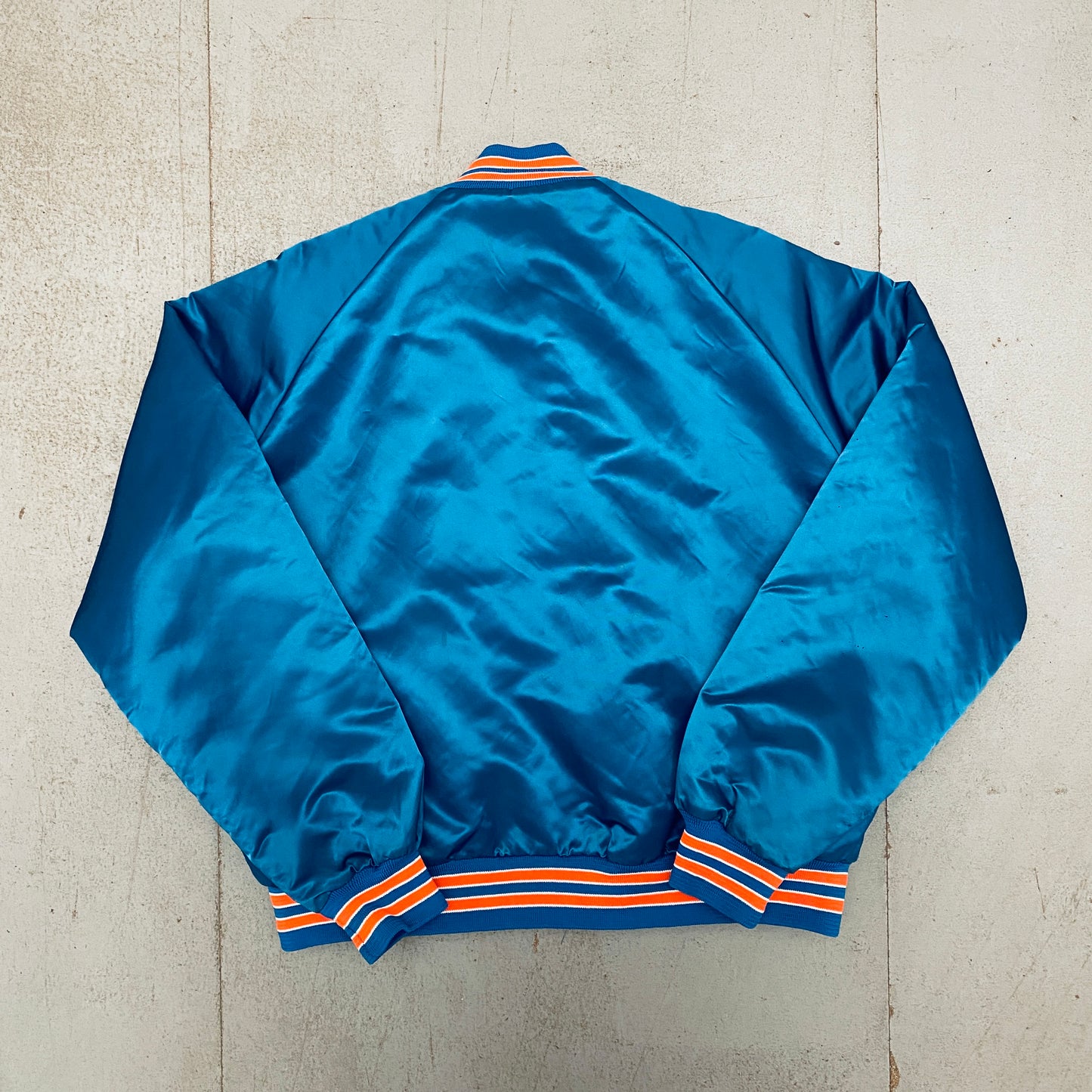 Denver Broncos: 1980's Chalk Line Satin Bomber Jacket (XL)