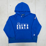 Indianapolis Colts: 1980's Embroidered Spellout Starter Hoodie (L)