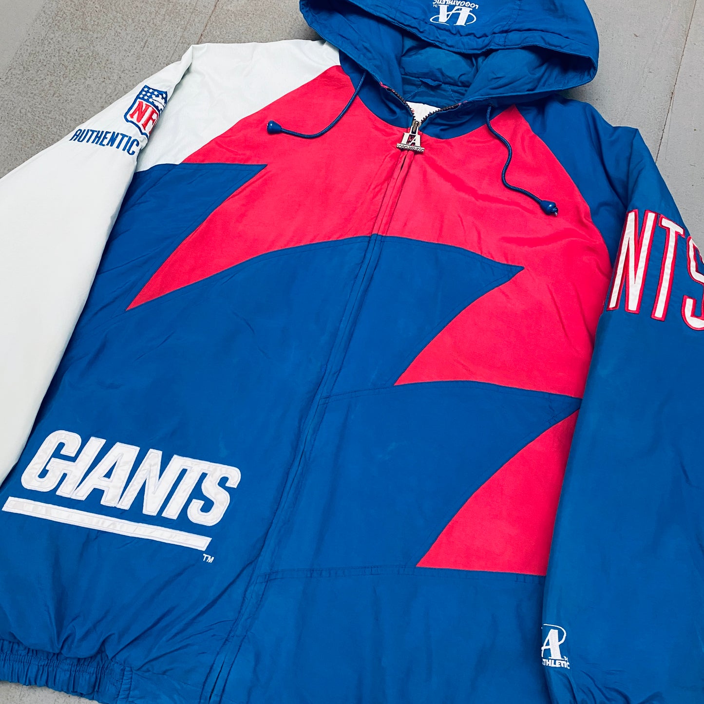 New York Giants: 1990's Logo Athletic Sharktooth Fullzip Proline Jacket (XL)