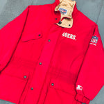 San Francisco 49ers: 1990's HUGE Logo Fullzip Proline Starter Trench Coat (L)