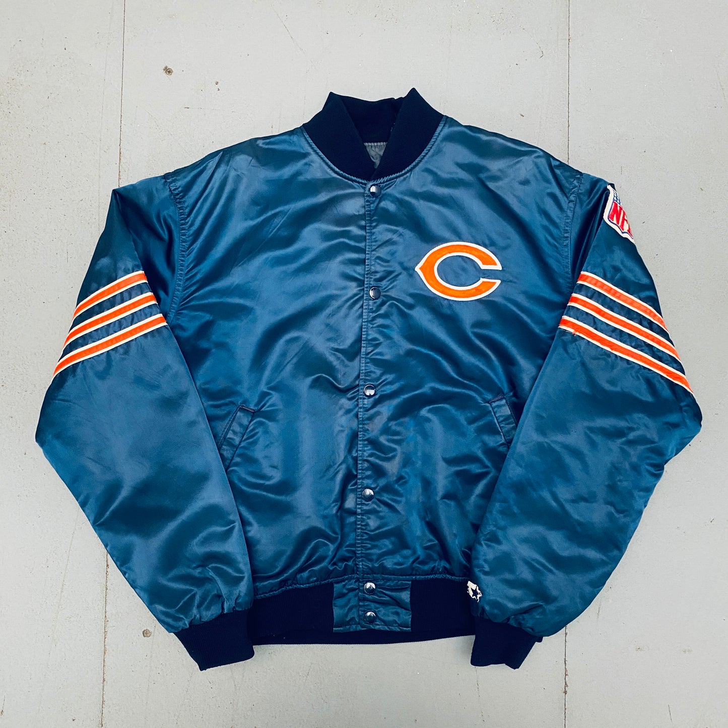 Chicago Bears: 1980's Satin "The Ditka" Proline Starter Bomber Jacket (XL)