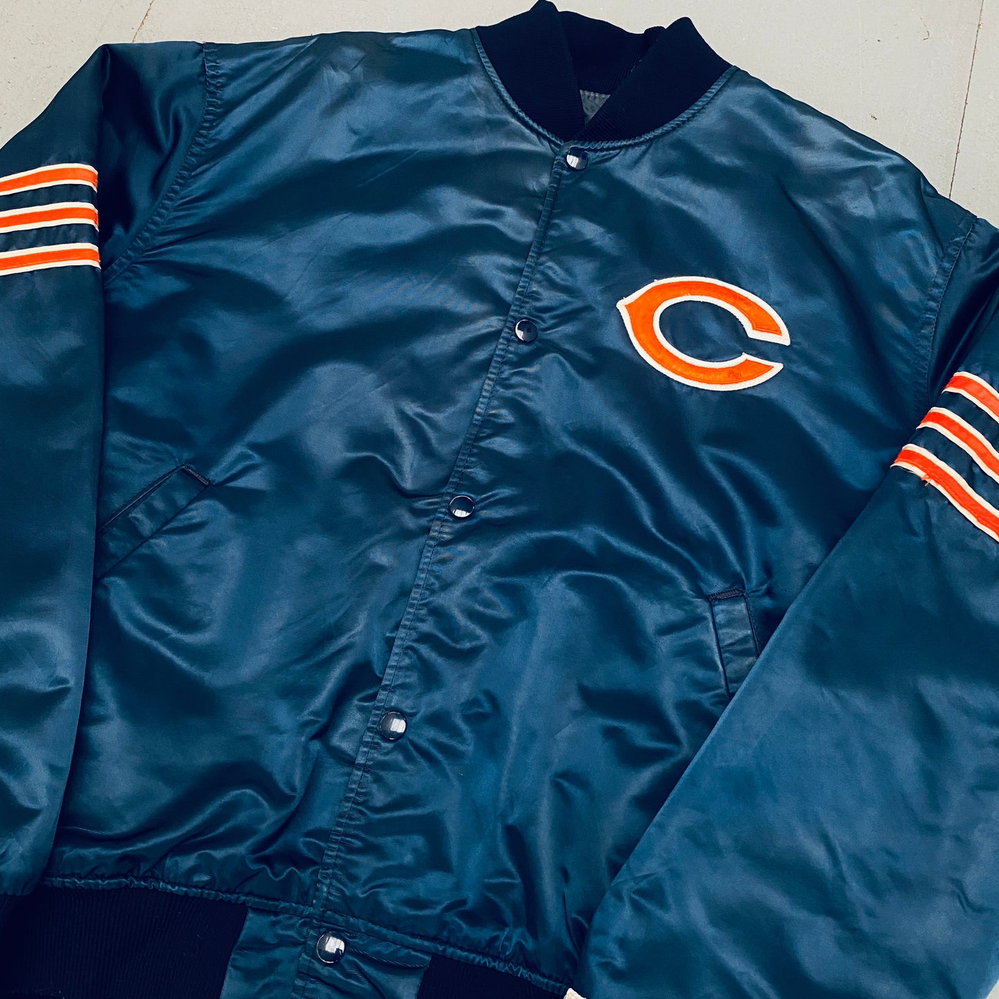 Chicago Bears: 1980's Satin "The Ditka" Proline Starter Bomber Jacket (XL)