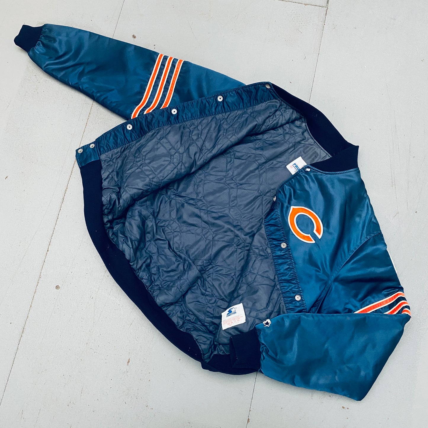 Chicago Bears: 1980's Satin "The Ditka" Proline Starter Bomber Jacket (XL)