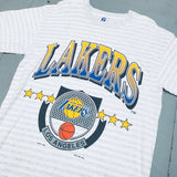 Los Angeles Lakers: 1991 Logo 7 Graphic Spellout Tee (M)