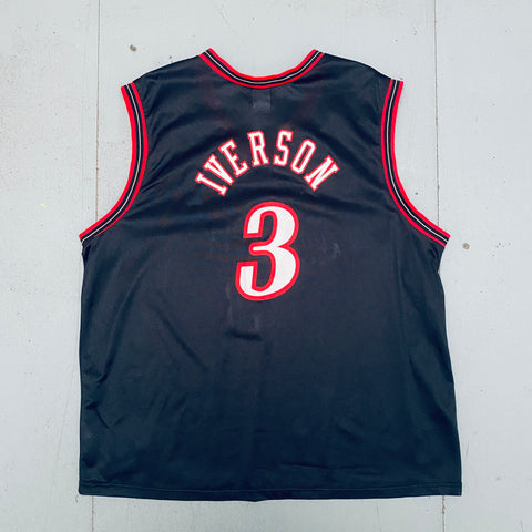 Philadelphia 76ers: Allen Iverson 1997/98 Black Champion Jersey (L)