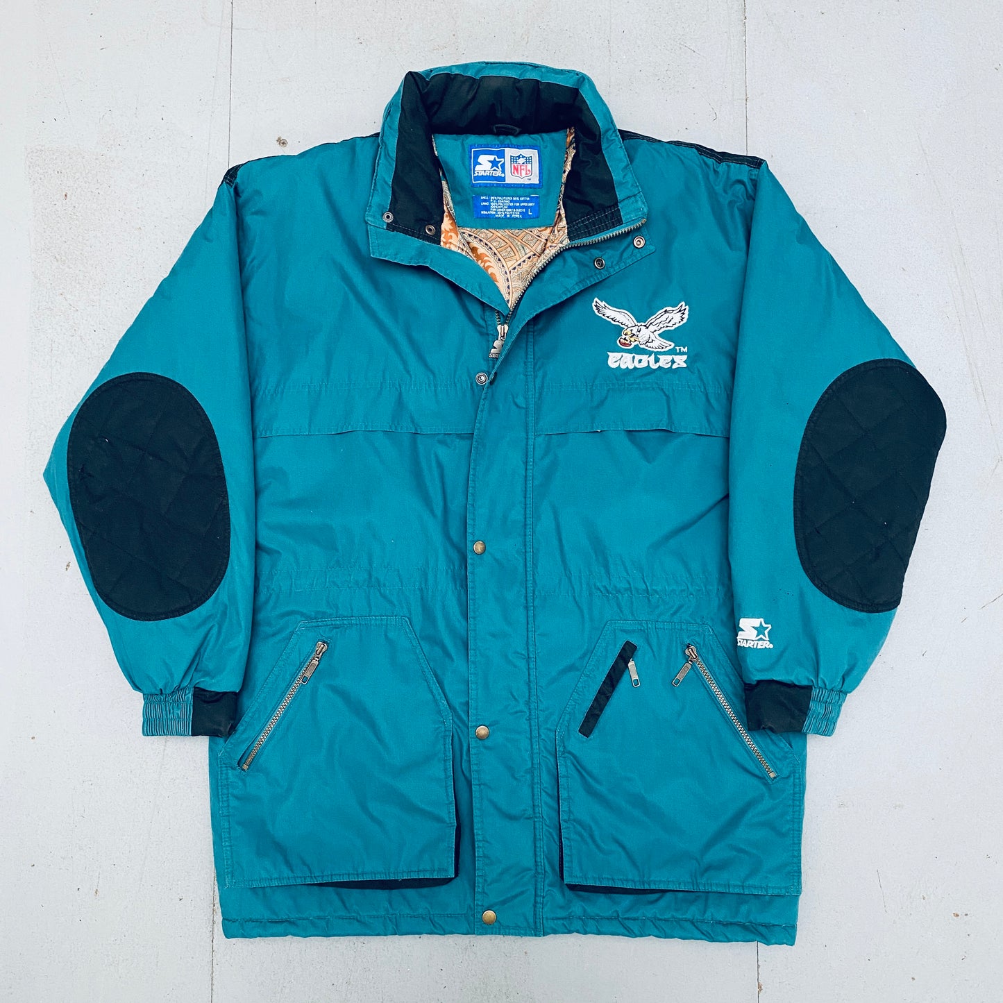 Philadelphia Eagles: 1990's Fullzip Starter Trench Coat (L)