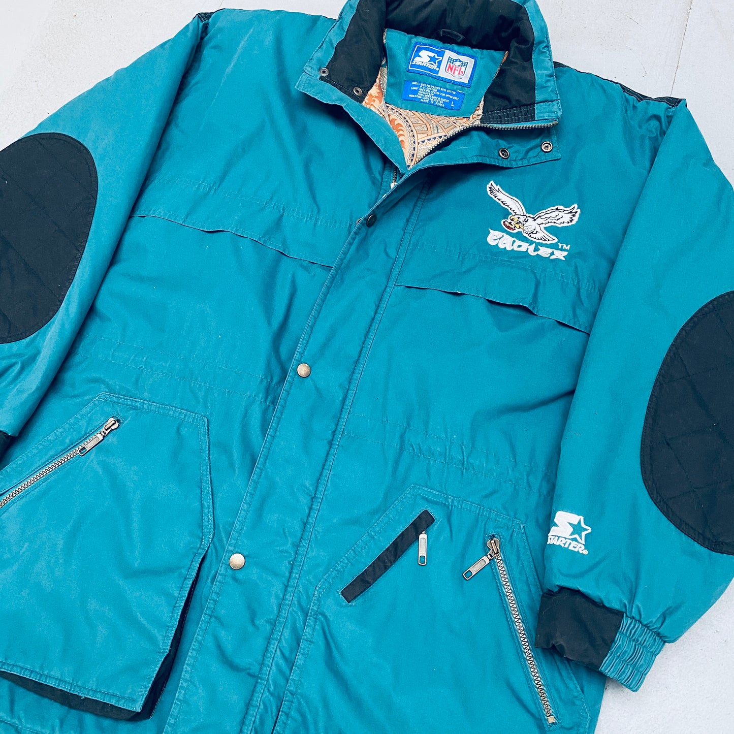 Philadelphia Eagles: 1990's Fullzip Starter Trench Coat (L)