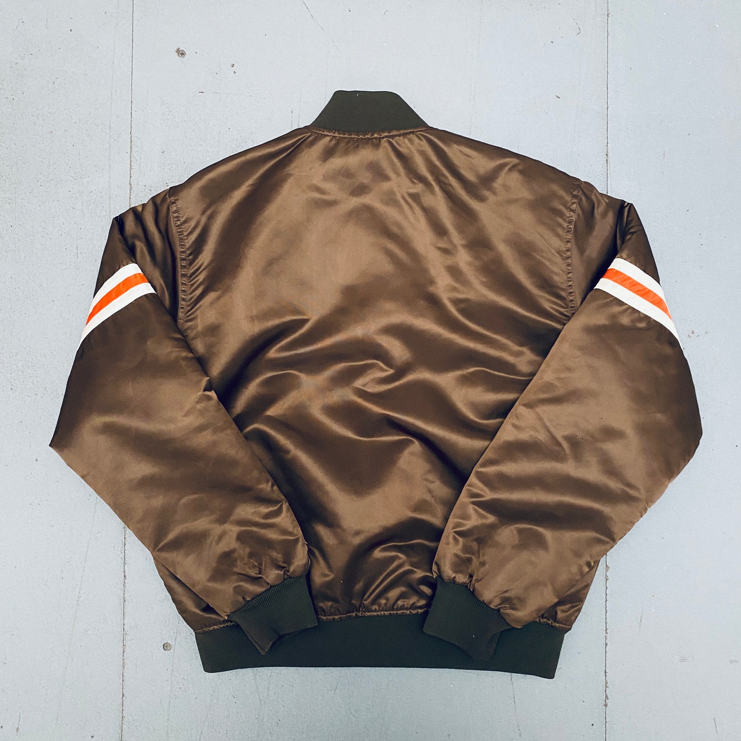 Cleveland Browns: 1980's Satin Starter Bomber Jacket (L)