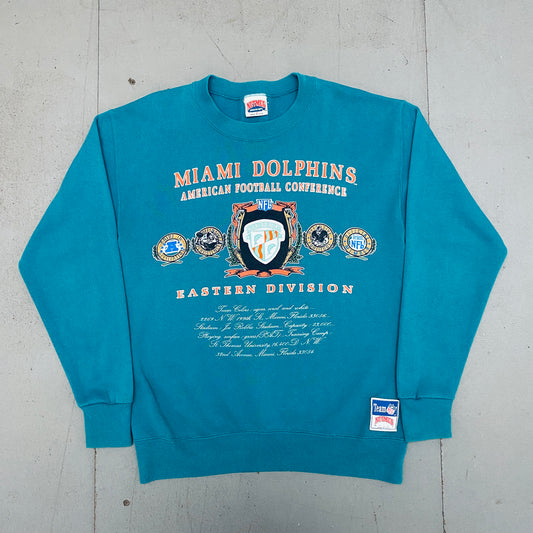 Miami Dolphins: 1990's Nutmeg Mills Spellout Sweat (M)