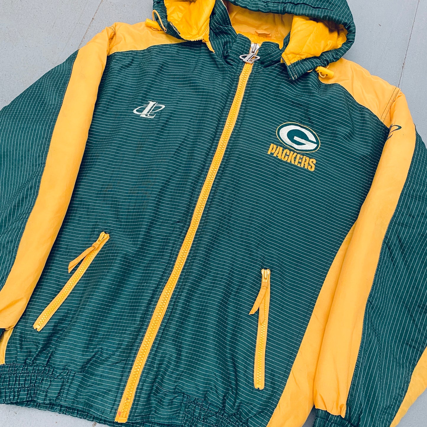 Green Bay Packers: 1990's Logo Athletic Fullzip Proline Jacket (M)